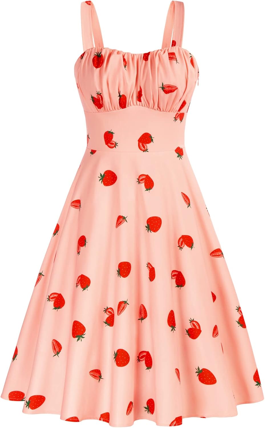 Belle Poque Women's Vintage Sleeveless Floral A-Line Midi Dress