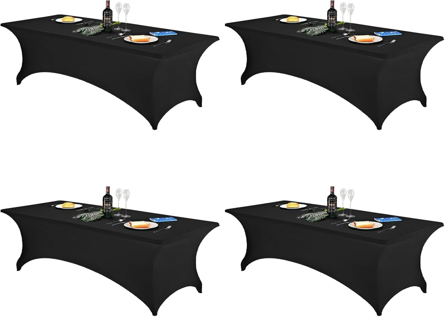 FORLIFE 4Pack Spandex Table Covers for Rectangular Tables