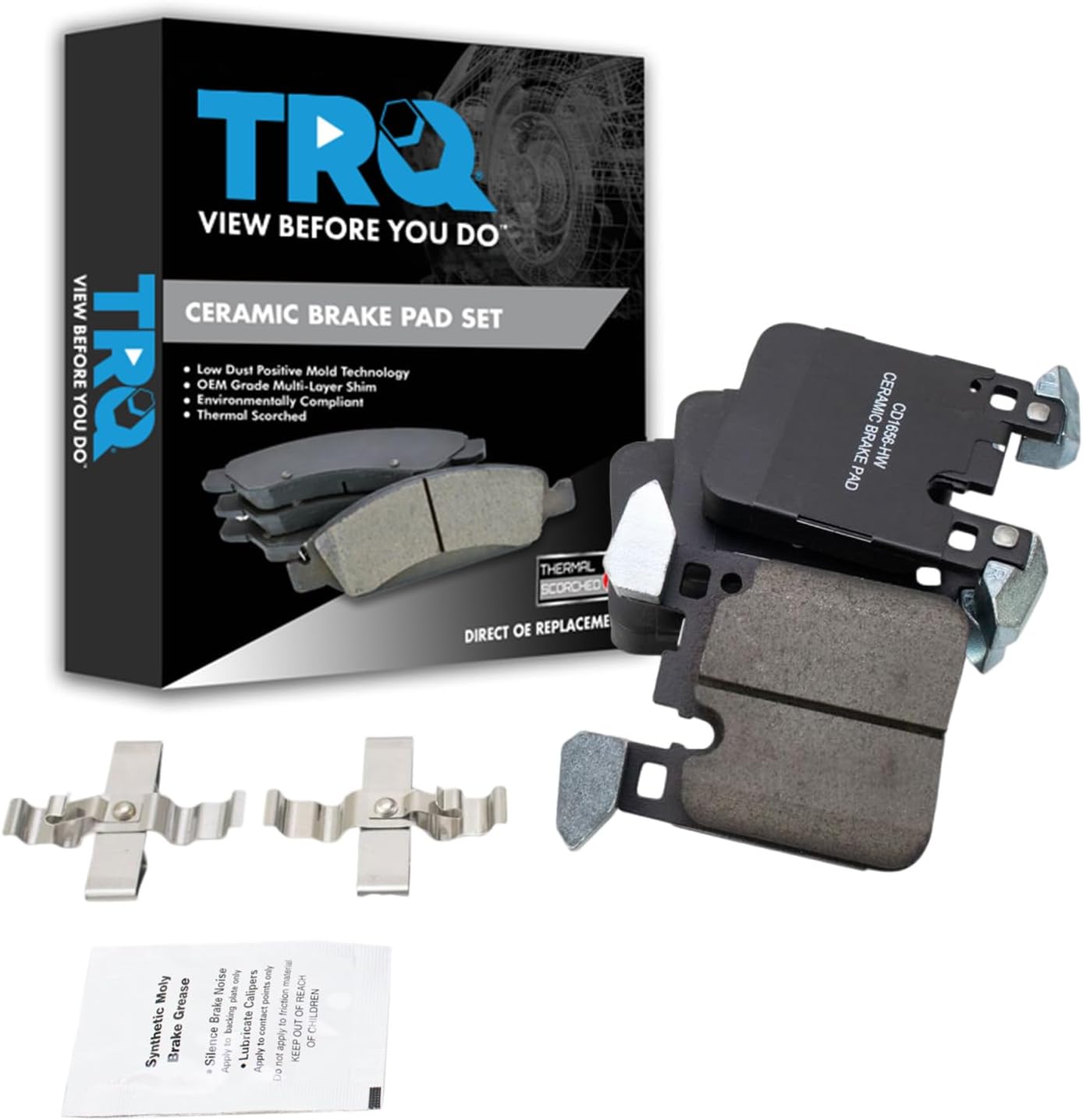 TRQ Rear Ceramic Disc Brake Pad Set for BMW 2 3 4 Series