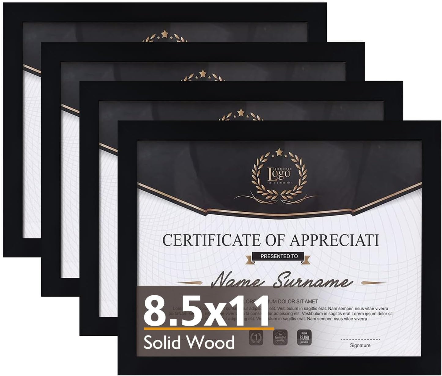 KINLINK 8.5x11 Picture Frames Set of 4 for Certificates and Photos