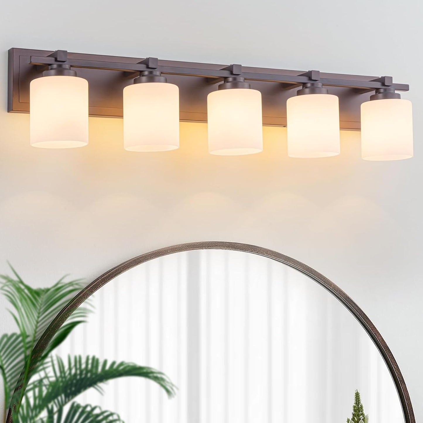 5 Light Modern Bathroom Light Fixtures Over Mirror for Style