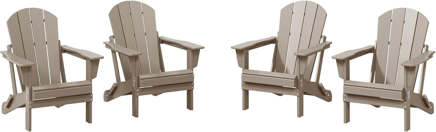 Malibu 4-Piece Set Outdoor Folding Poly Adirondack Chair
