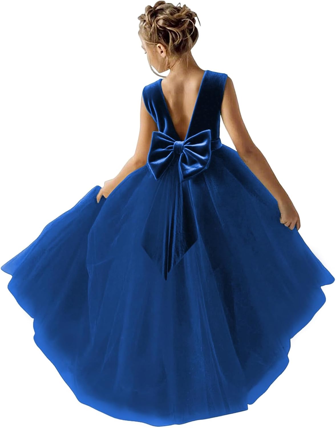 Elegant Flower Girls Dress for Wedding with Bow-Knot Design