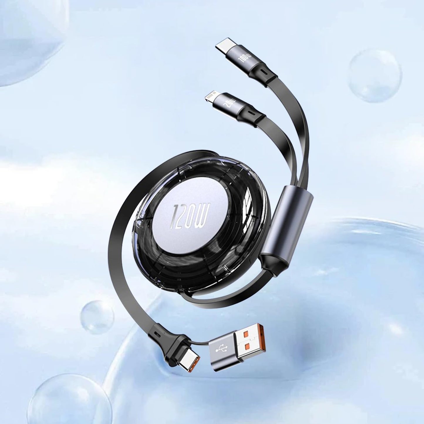 120W Retractable 4-in-1 Fast Charge Cable - OneFish