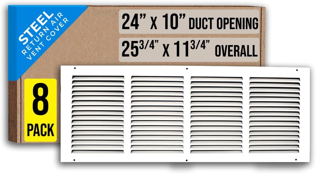 24x10 Steel Return Air Grille for Sidewall and Ceiling Use