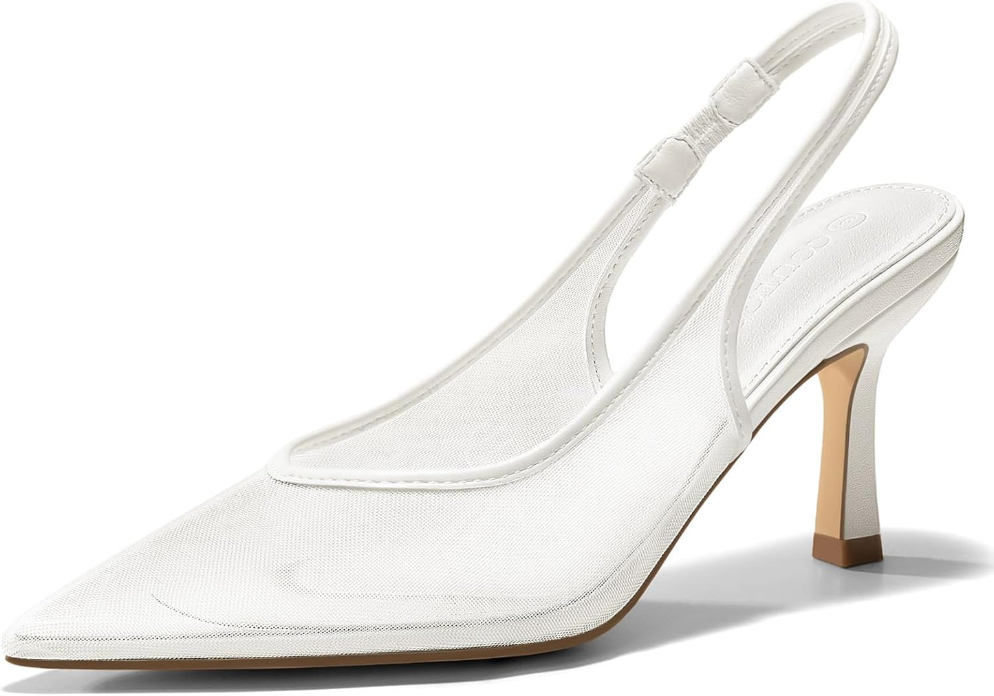 Coutgo Womens Mesh Slingback Kitten Heels for Elegant Style