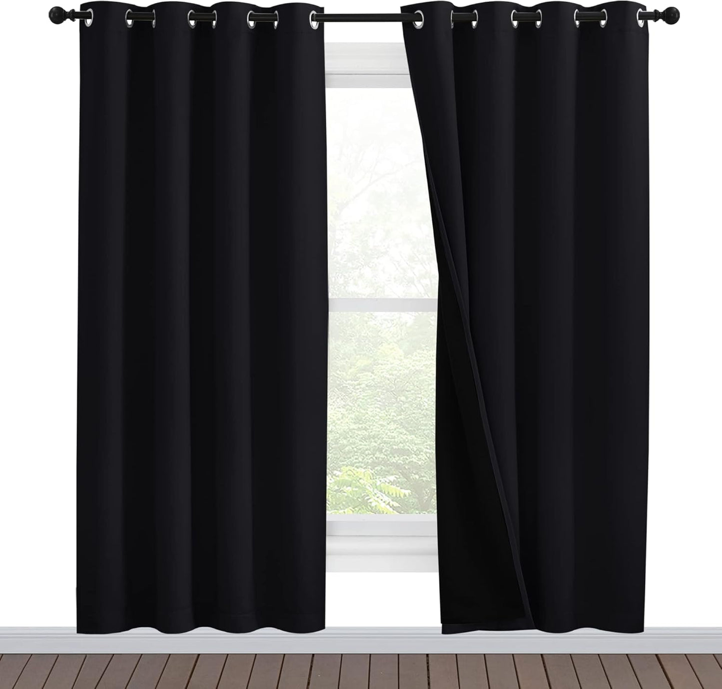 NICETOWN 100% Blackout Window Curtain Panels for Total Darkness