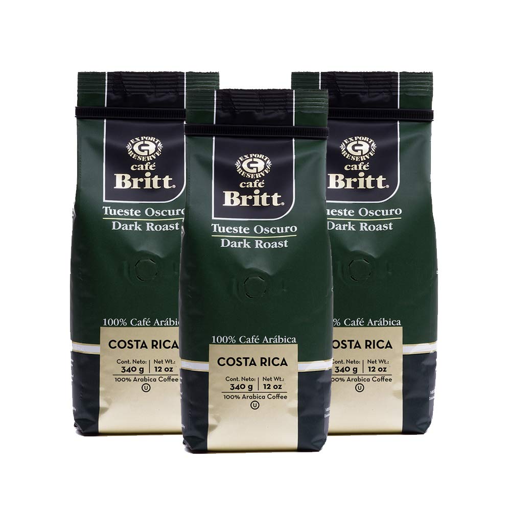 Cafe Britt Dark Roast Coffee 3-Pack - 100% Gourmet Arabica