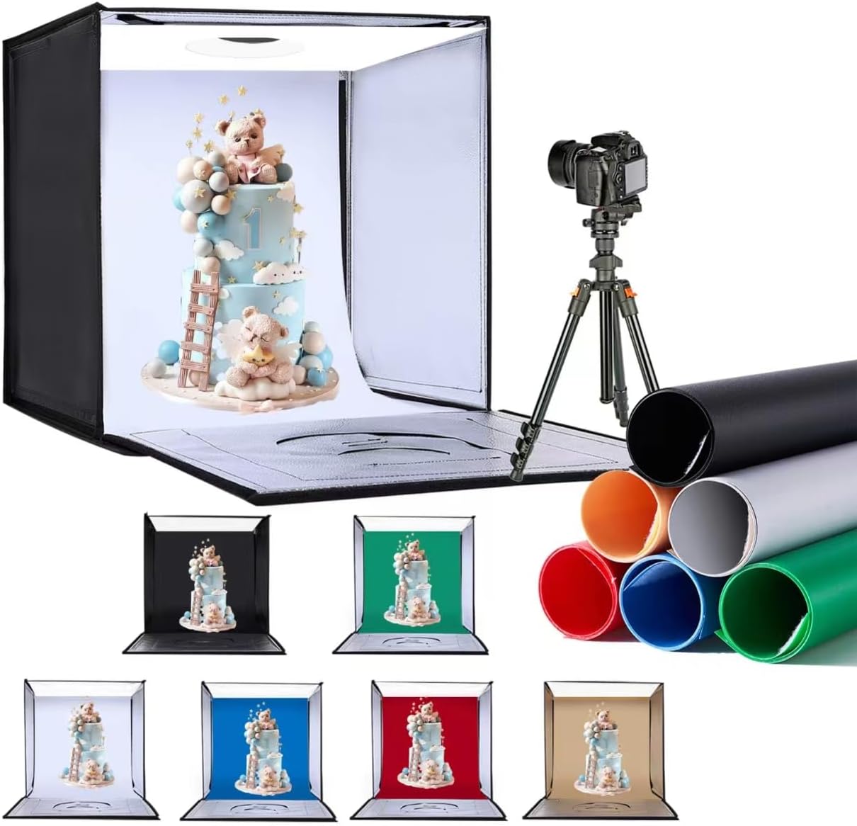 Light Box Photography 20x20 with 160LED Lights and Backdrops
