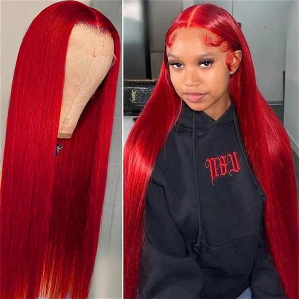 ORIGEN Red Lace Front Wigs for Black Women - 28 Inch Style