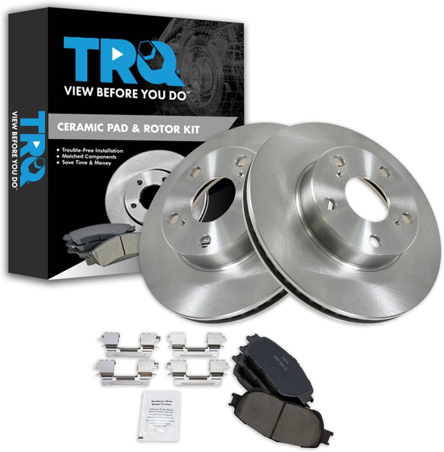 TRQ Front Brake Pad & Rotor Kit for 2005-2015 Toyota Tacoma