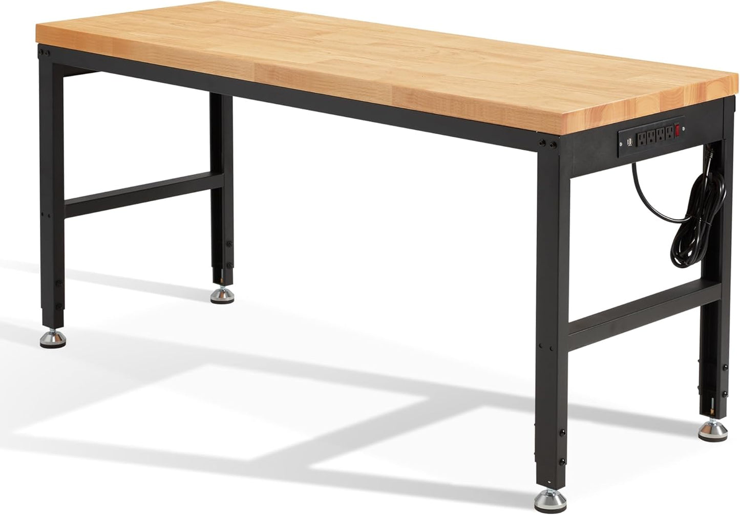 HABUTWAY Height Adjustable Workbench 60in with Power Outlets
