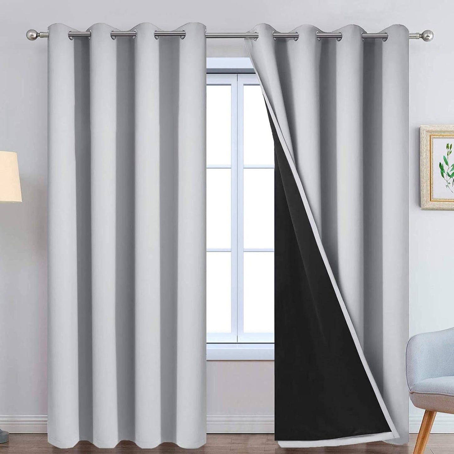 Yakamok 100% Blackout Window Curtain Panels for Total Privacy