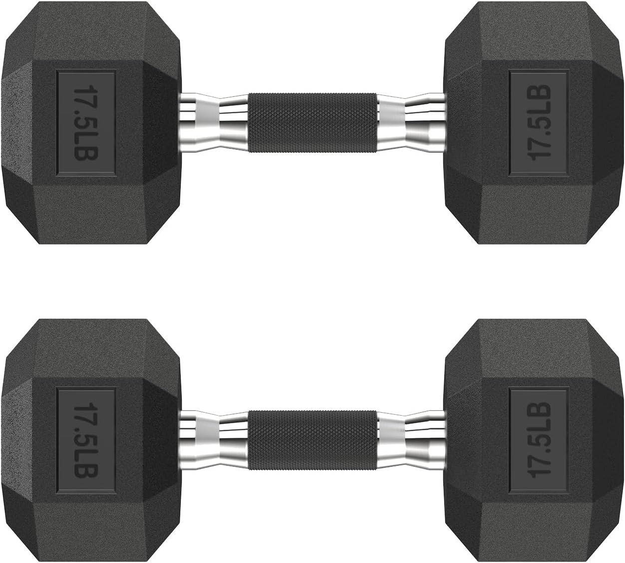 Hex Dumbbell Set for Strength Training - Durable Rubber Weights