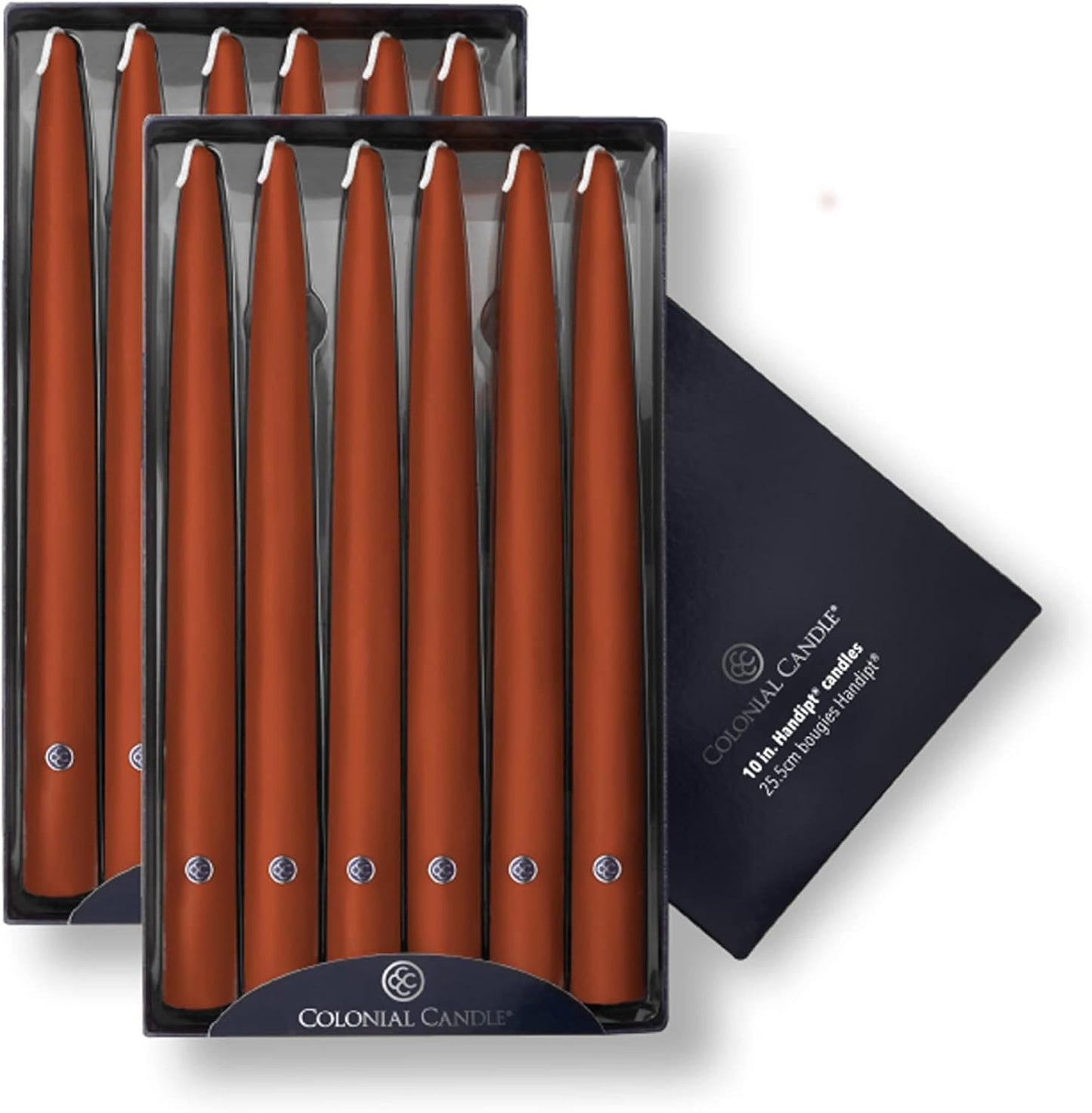 Elegant Hand-Dipped Amber Taper Candles for Any Occasion