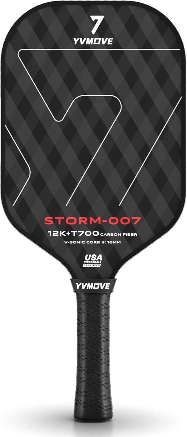 Pickleball Paddle with T700 Raw Carbon Fiber Surface for Spin