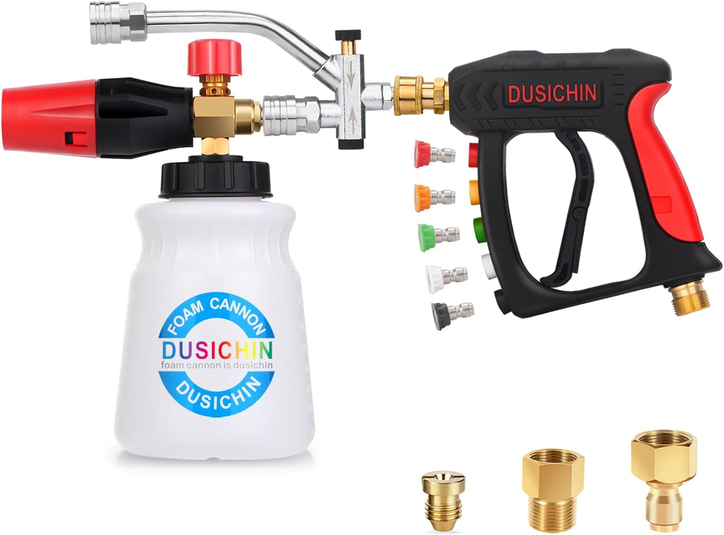 DUSICHIN Short Wand Pressure Washer Gun Foam Cannon for Car Wash