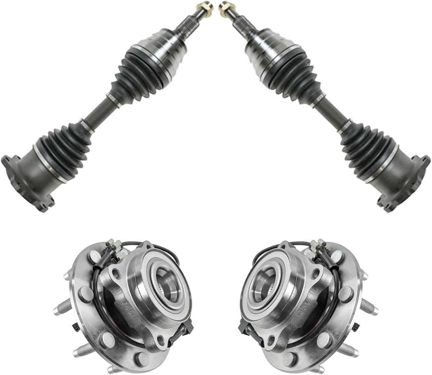 TRQ Front Drivetrain Kit CV Axle Shaft Assembly for Chevy GMC