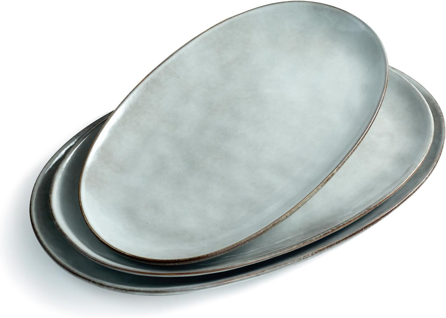 Famiware Serving Platter Set - Oval Stoneware Dishes for Entertaining
