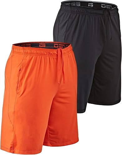 DEVOPS Men's 2-Pack Loose-Fit 10in Workout Gym Shorts with Pockets