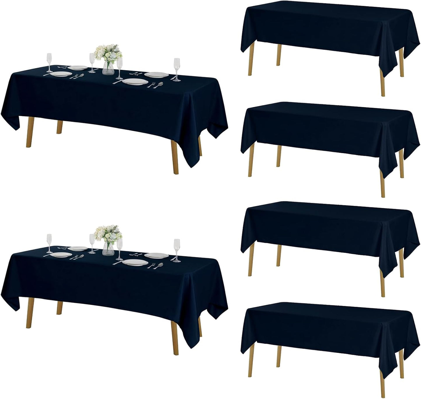Fokitut 6 Pack Rectangle Tablecloth, Stain Resistant & Stylish