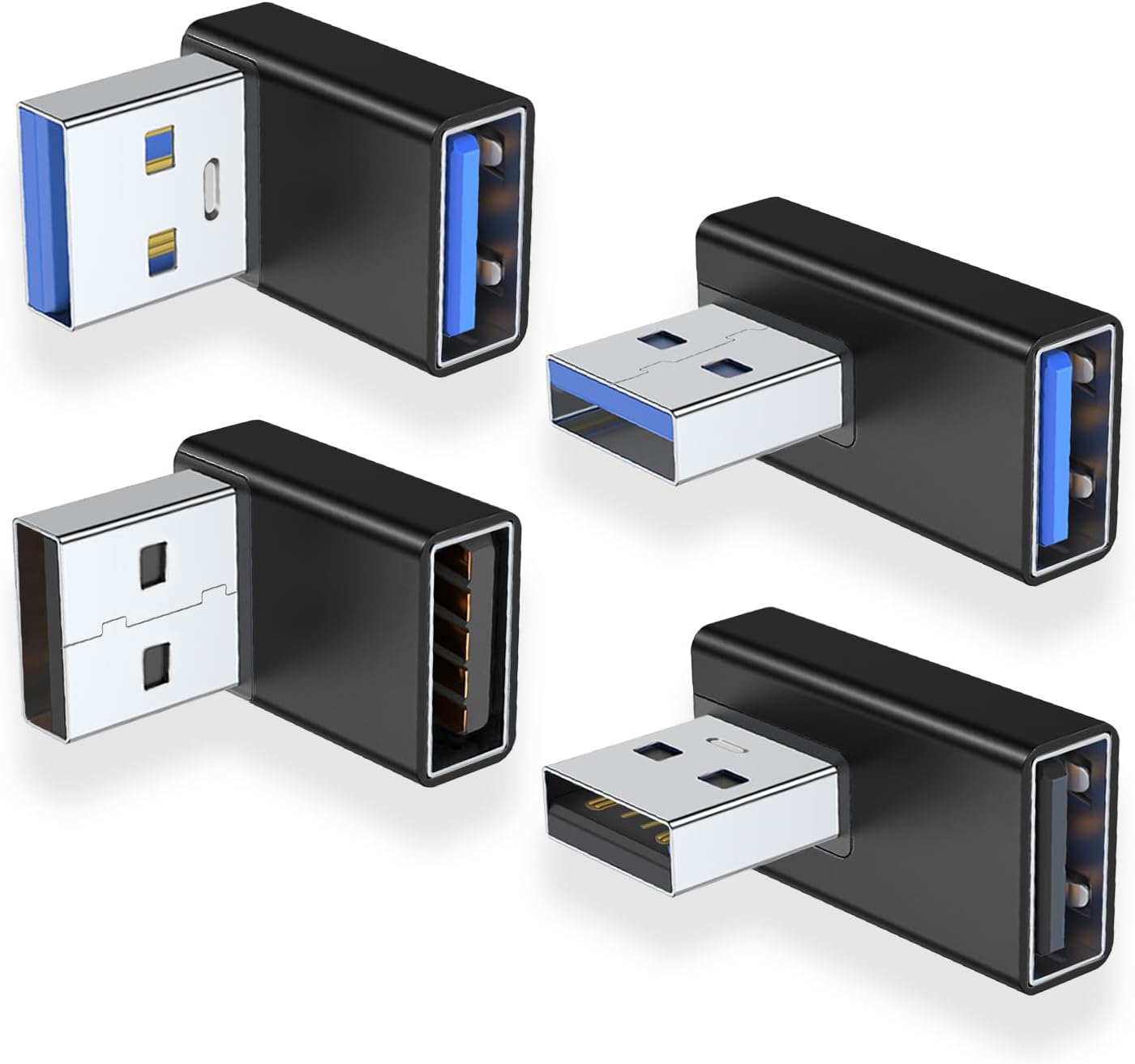 Areme 90 USB 3.0 Adapter 4-Pack - Flexible Angles for Easy Connections