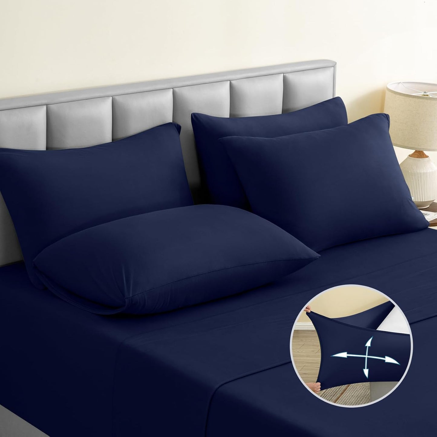 BYSURE Jersey Knit King Size Sheets Set for Ultimate Comfort