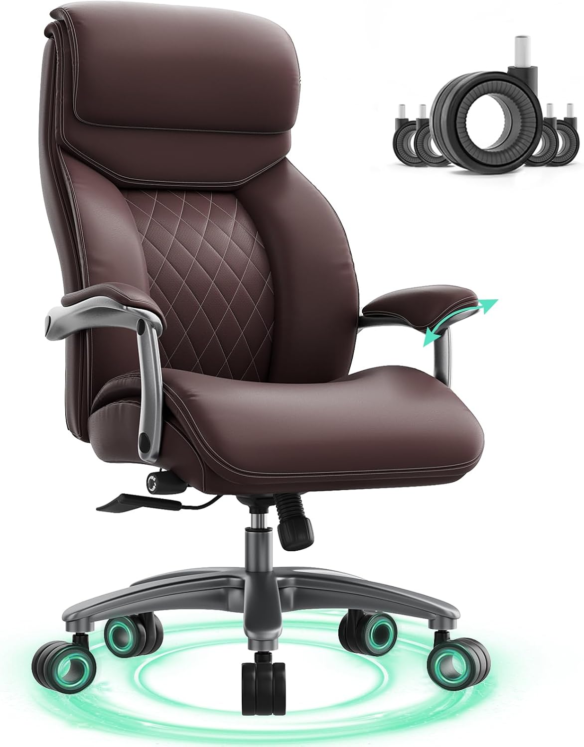 Big and Tall Office Chair with Wide Area Armrest for Comfort