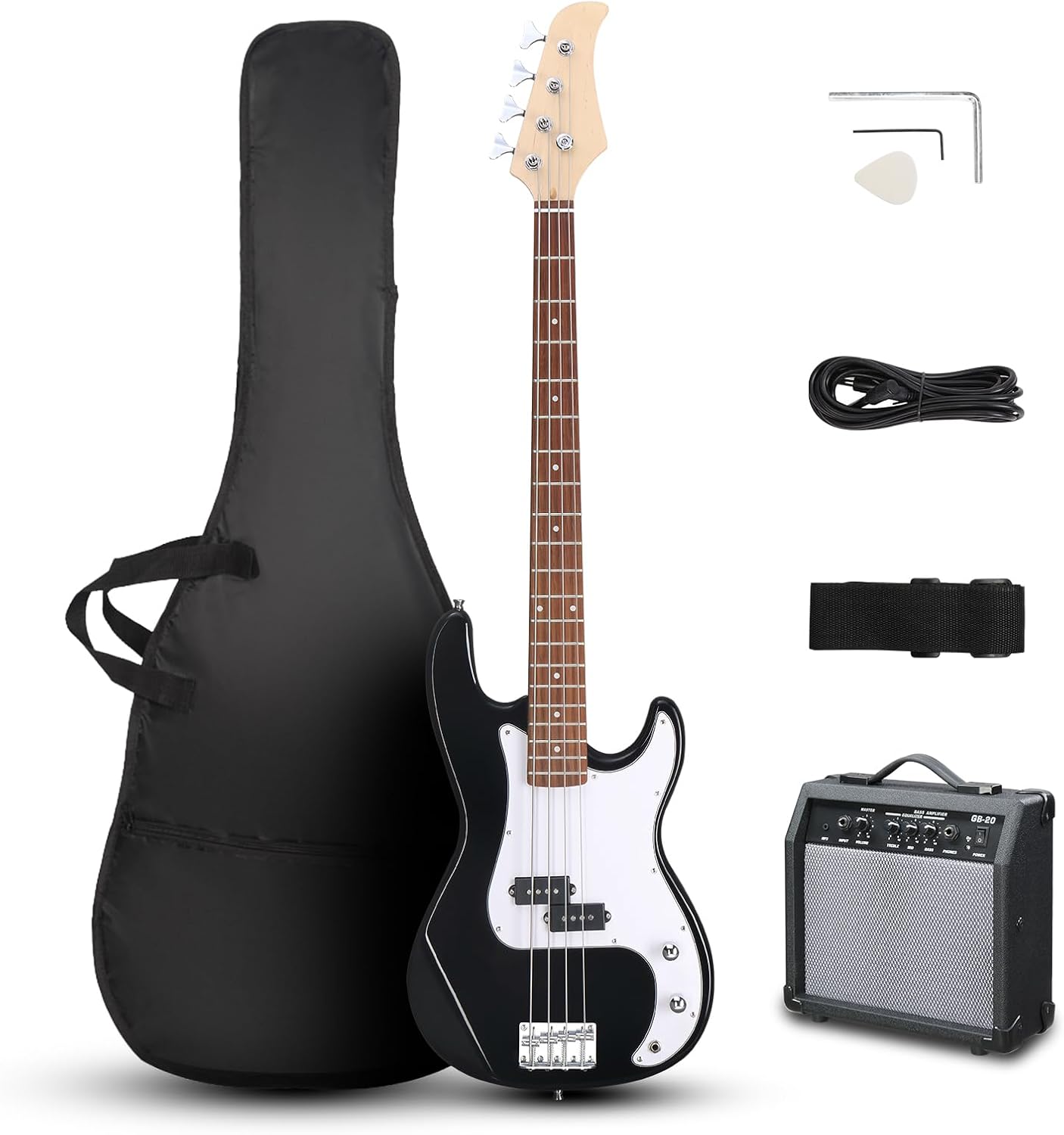 Ktaxon Full Size Bass Guitar Kit with 20W Amp and Accessories