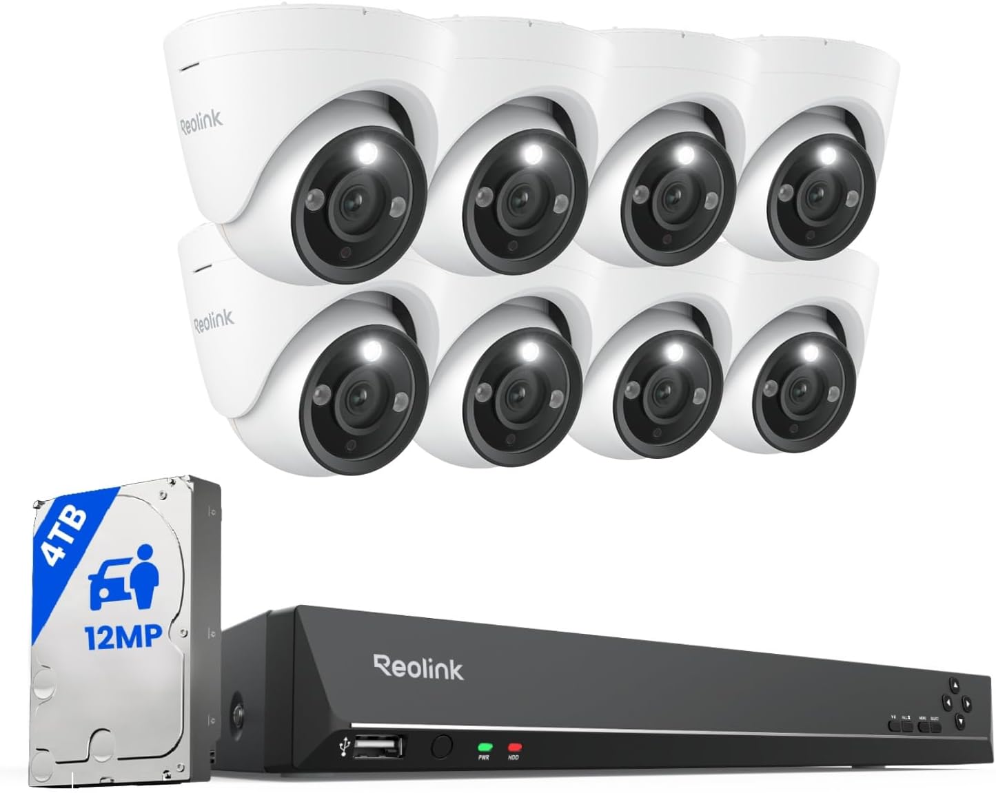 12MP PoE Security Camera System with Color Night Vision Features