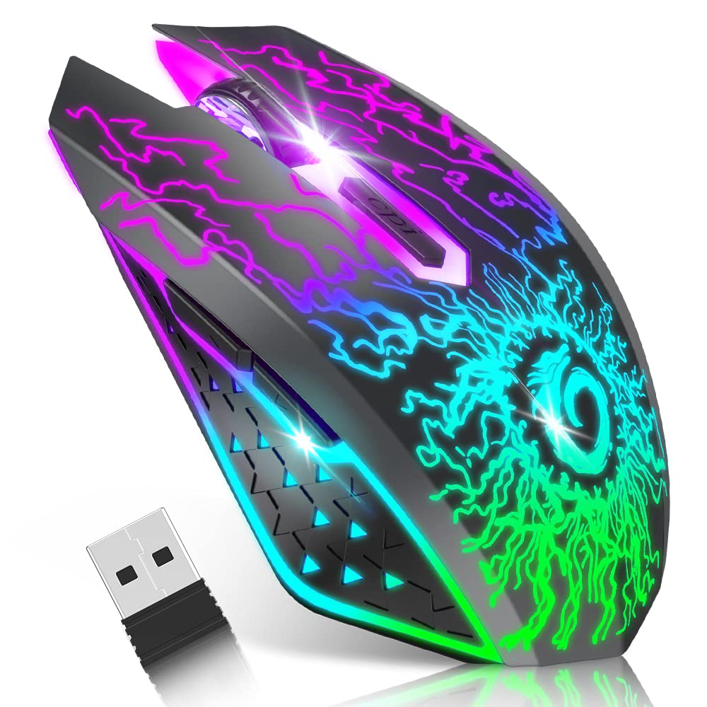 Wireless Gaming Mouse with LED Lights