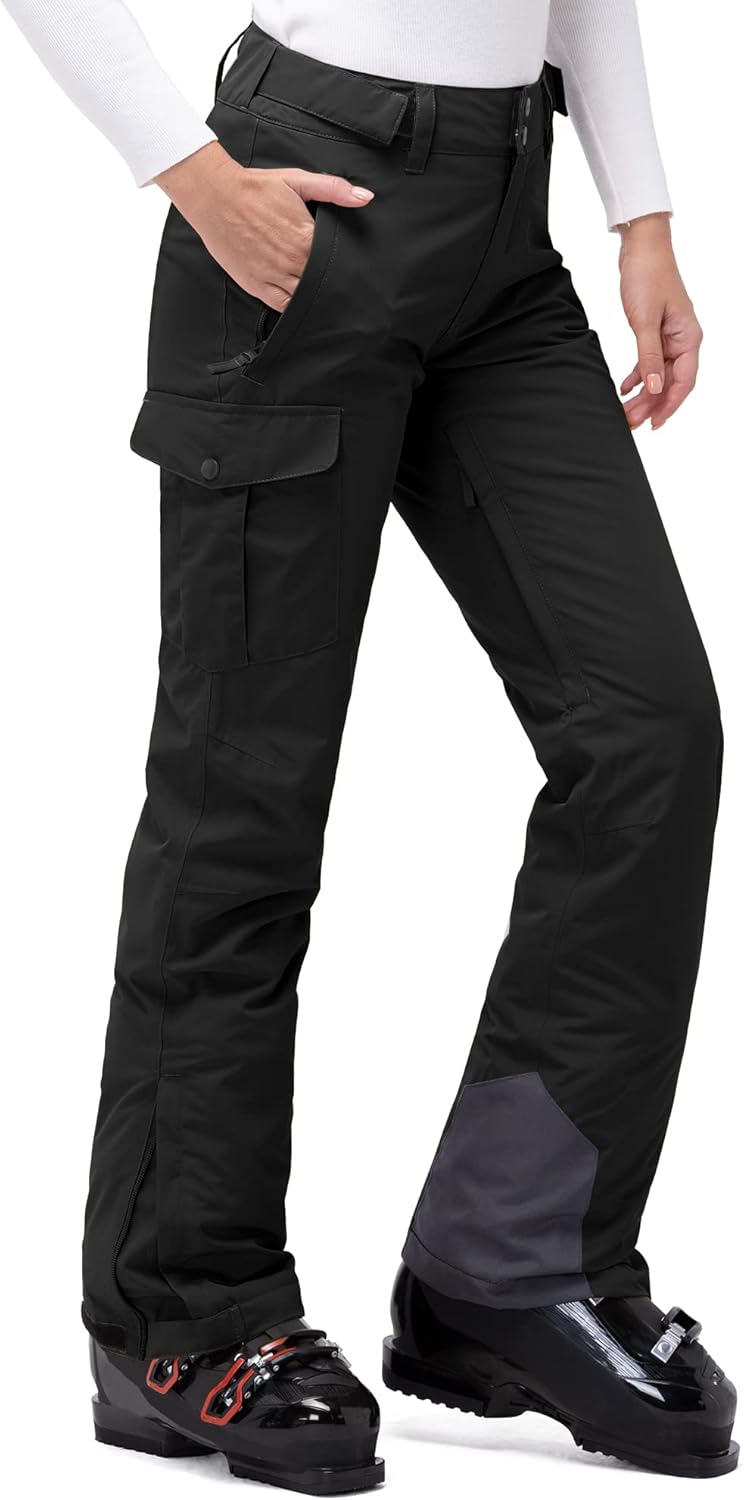 Waterproof Insulated Snow Pants for Women, Boot Gaiters Included