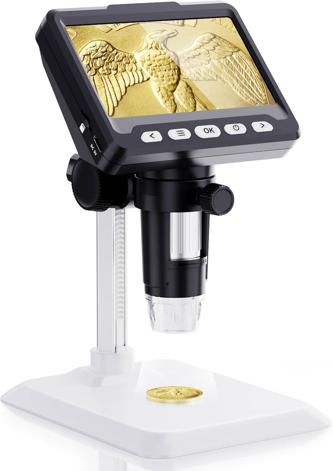 Coin Microscope with 1000x Magnification and 8 LED Lights