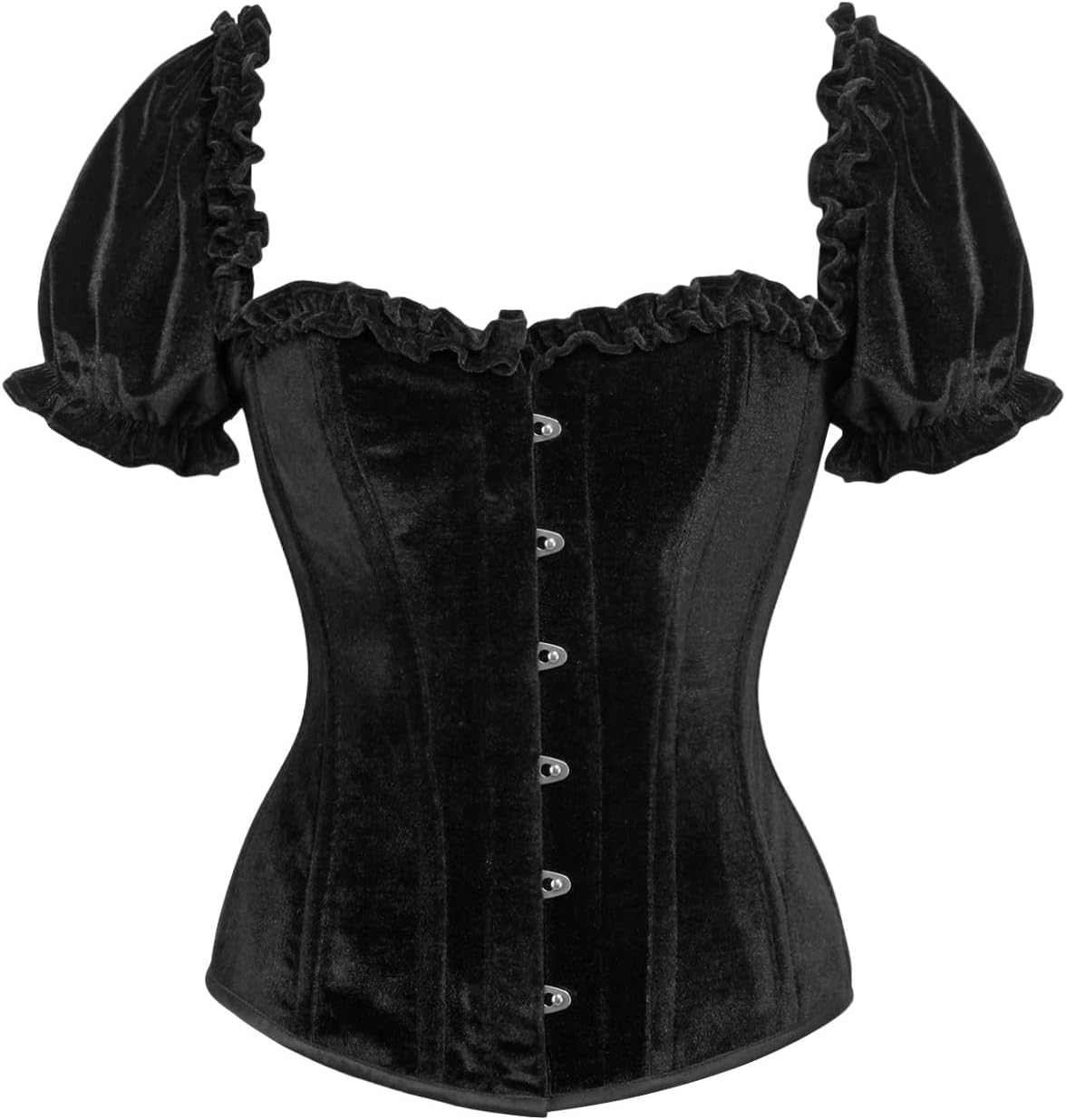 Daisy Corsets Top Drawer Steel Boned Black Velvet Overbust Corset