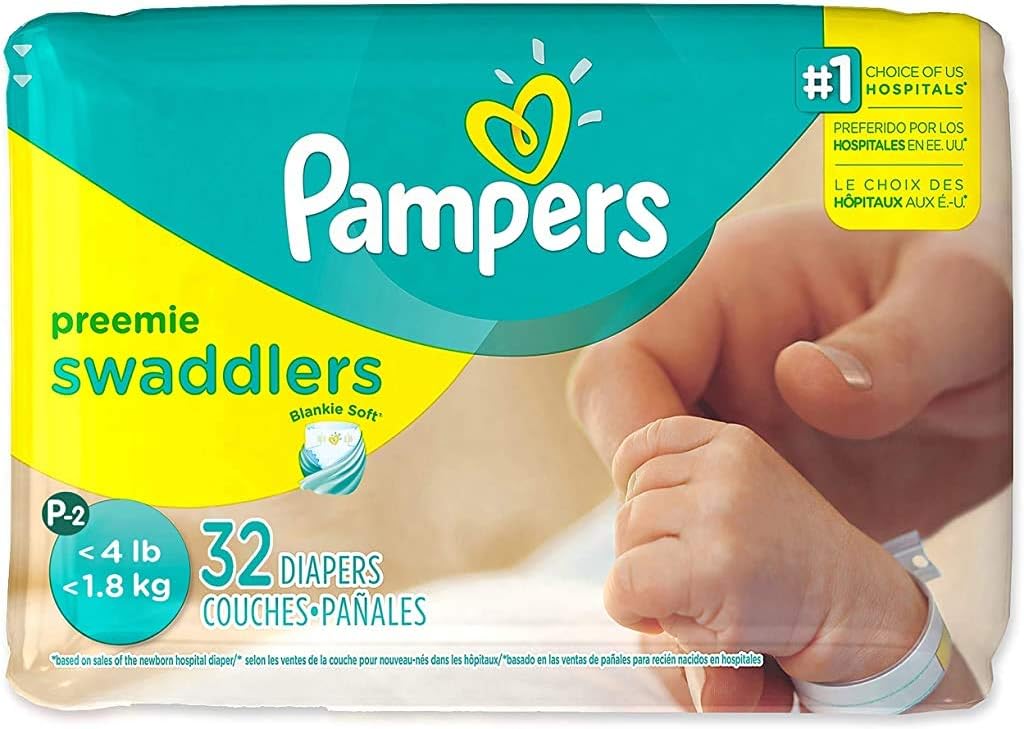 Pampers Swaddlers Preemie XS Diapers - Gentle Protection for Tiny Newborns
