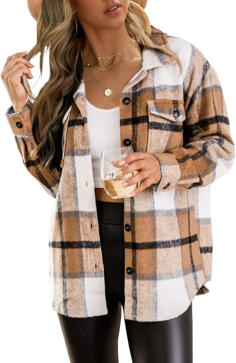 Trendy Queen Plaid Flannel Shacket - Stylish Fall/Winter Jacket