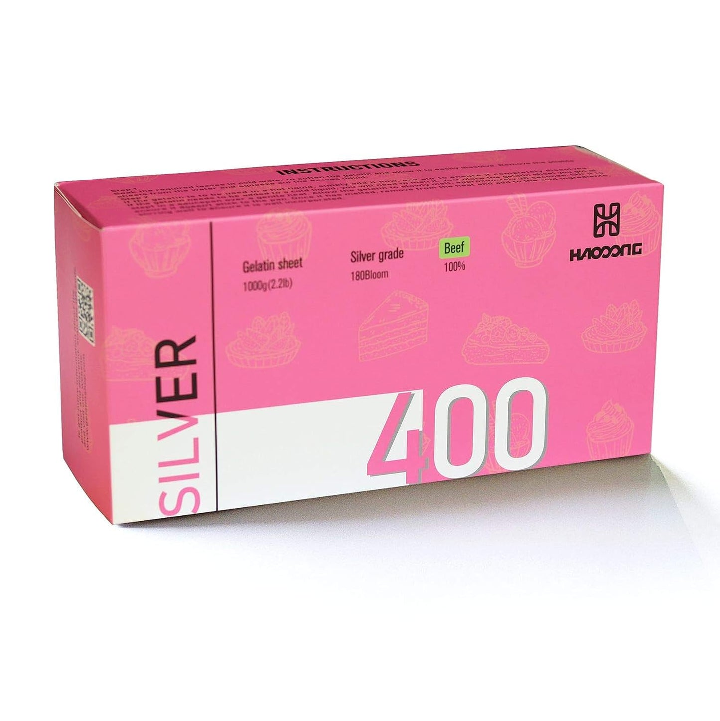 HAODONG Beef Silver Gelatin Sheets for Baking and Cooking