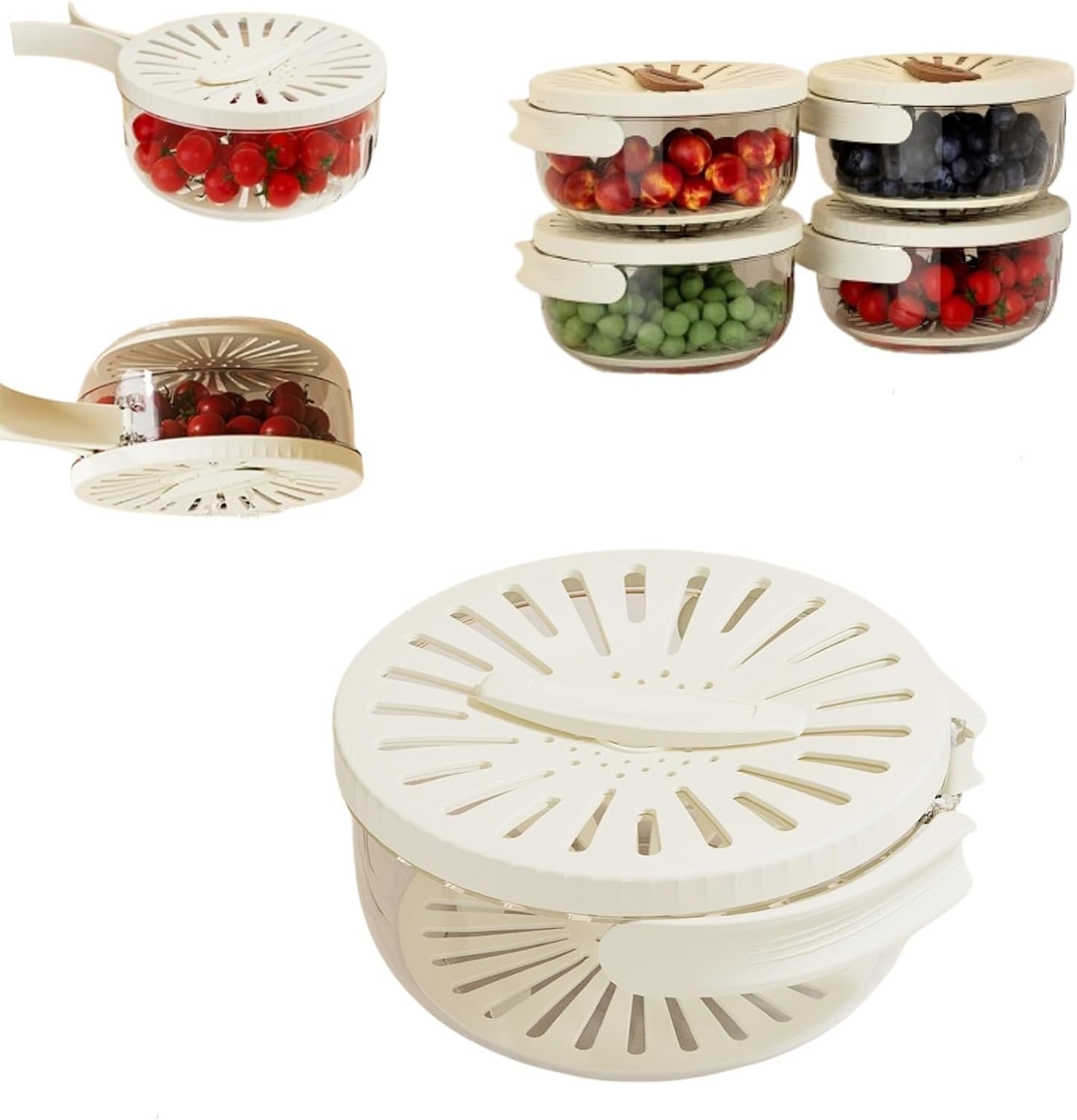 2 in 1 Fruit Washing & Draining Bowl - Convenient Handling!