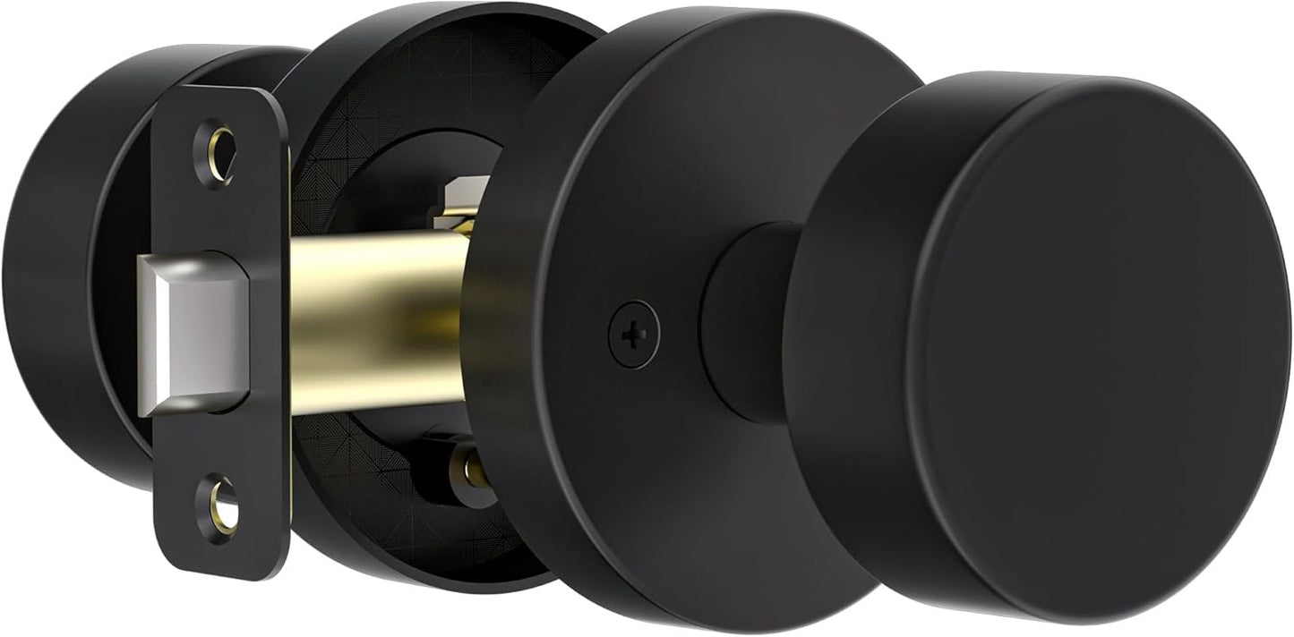 Matte Black Door Knob Passage Door Knob for Closet and Hallway