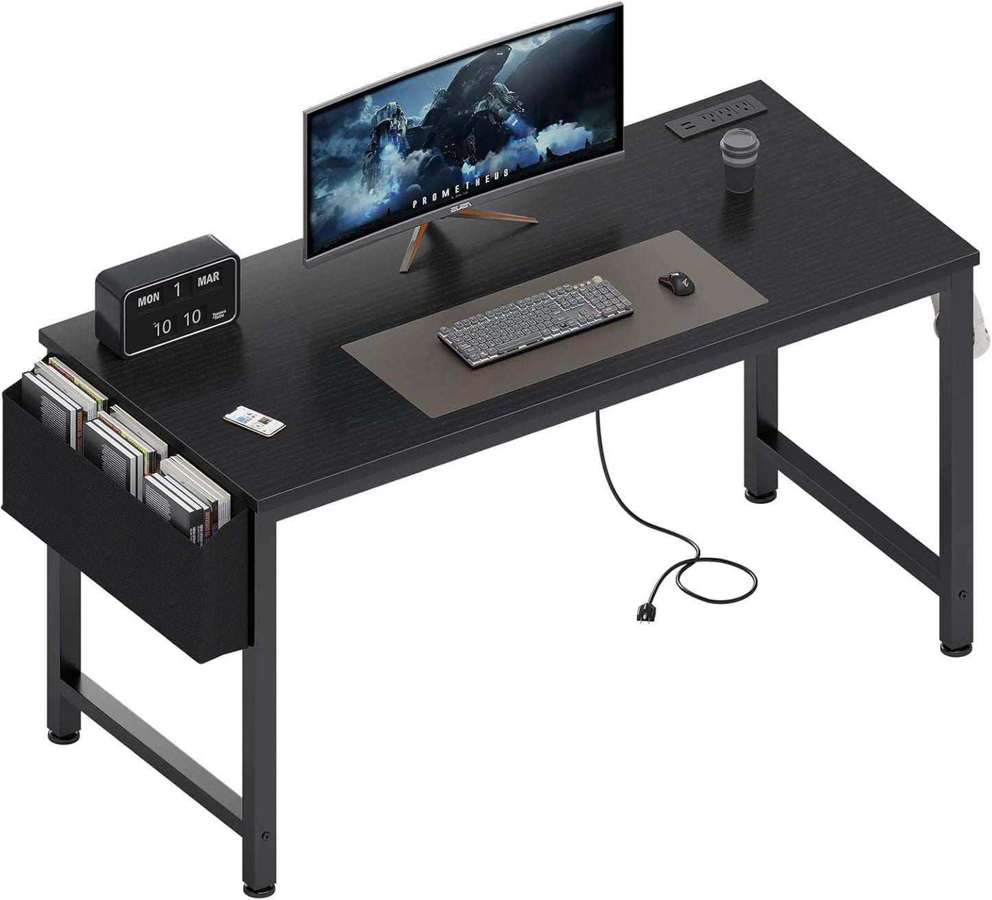 47 Gaming Desk with Built-In Power Outlet