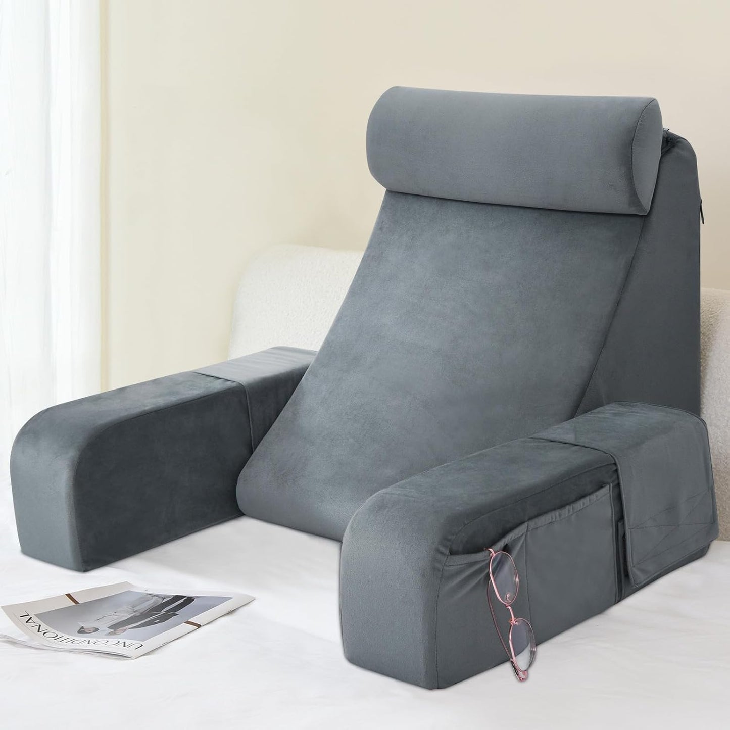 ENITYA Reading Pillow for Bed Sitting Up with Back Support