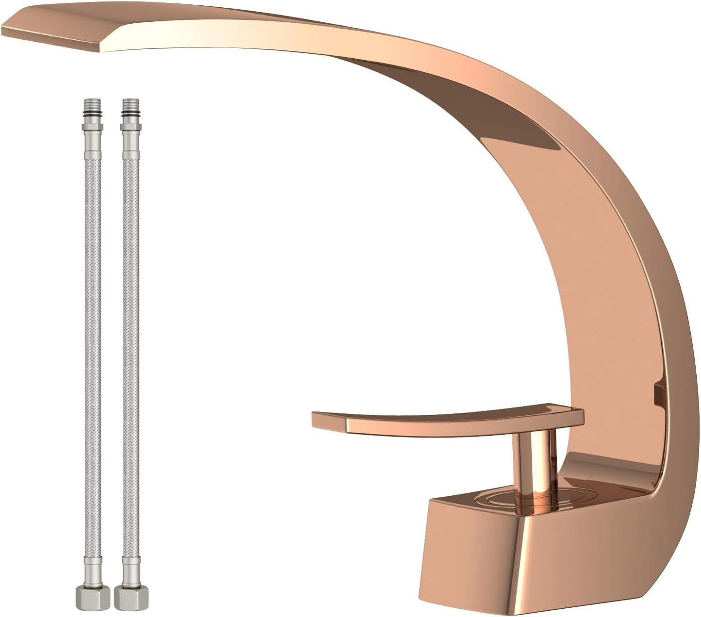 Rose Gold Modern Bathroom Sink Faucet for Elegant Spaces