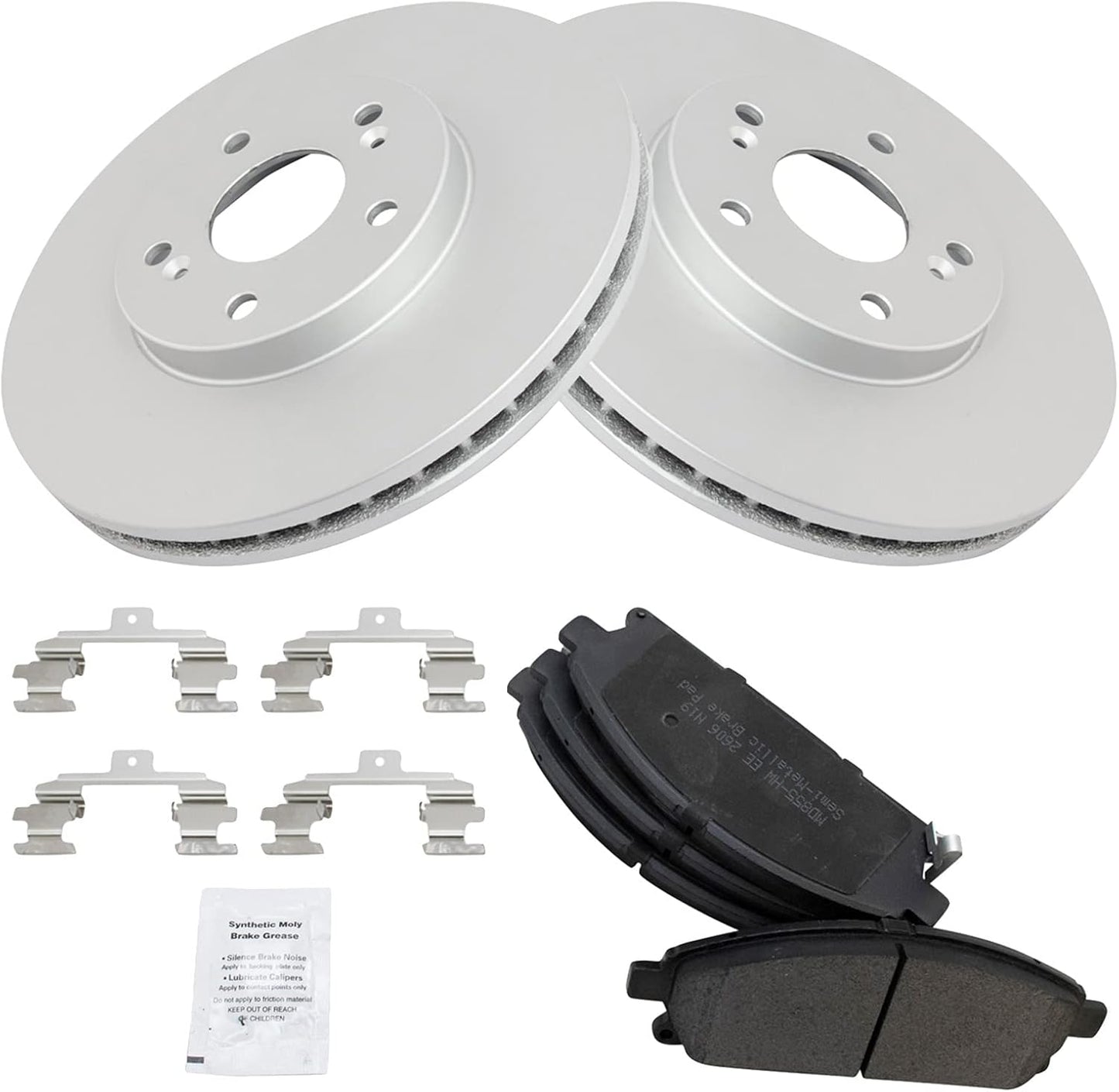 TRQ Front Metallic Disc Brake Pad & Coated Rotor Kit for Acura MDX