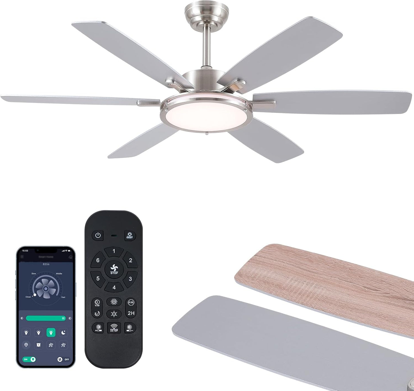 Ceiling Fan with Light and Remote Control for Modern Homes