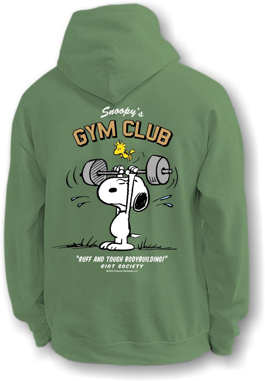 Riot Society Men's Graphic Hoodie with Snoopy and Woodstock Design