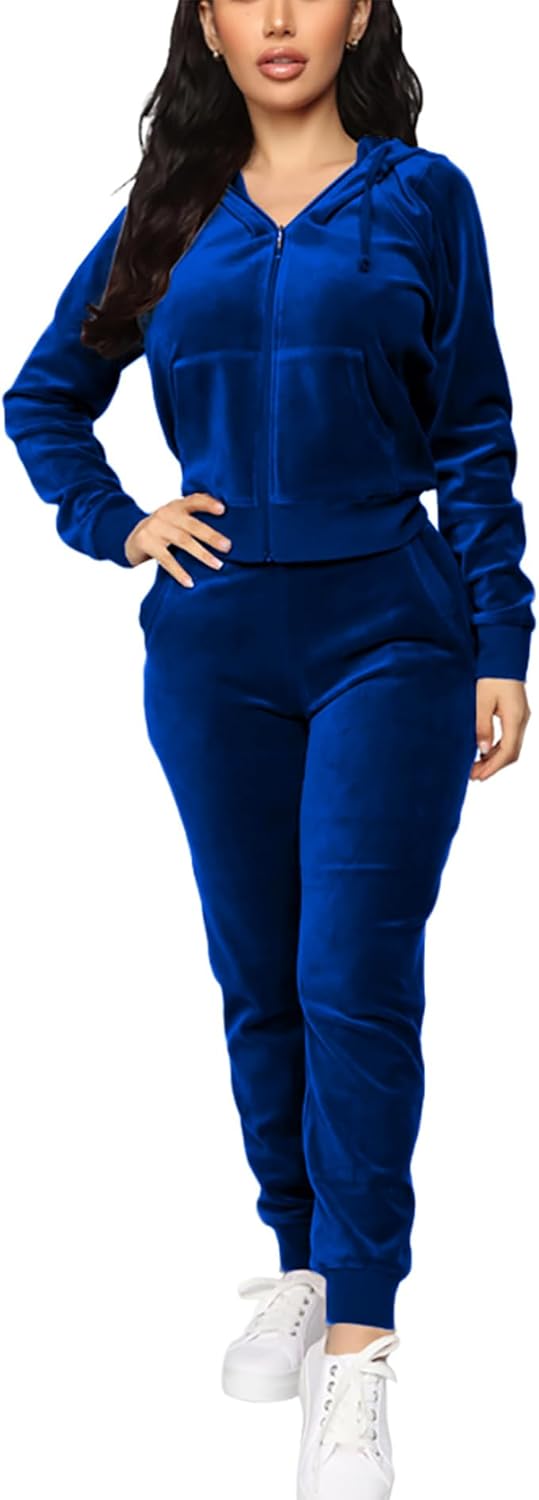 BOGURST Velour Tracksuit Set for Women - Stylish and Comfortable