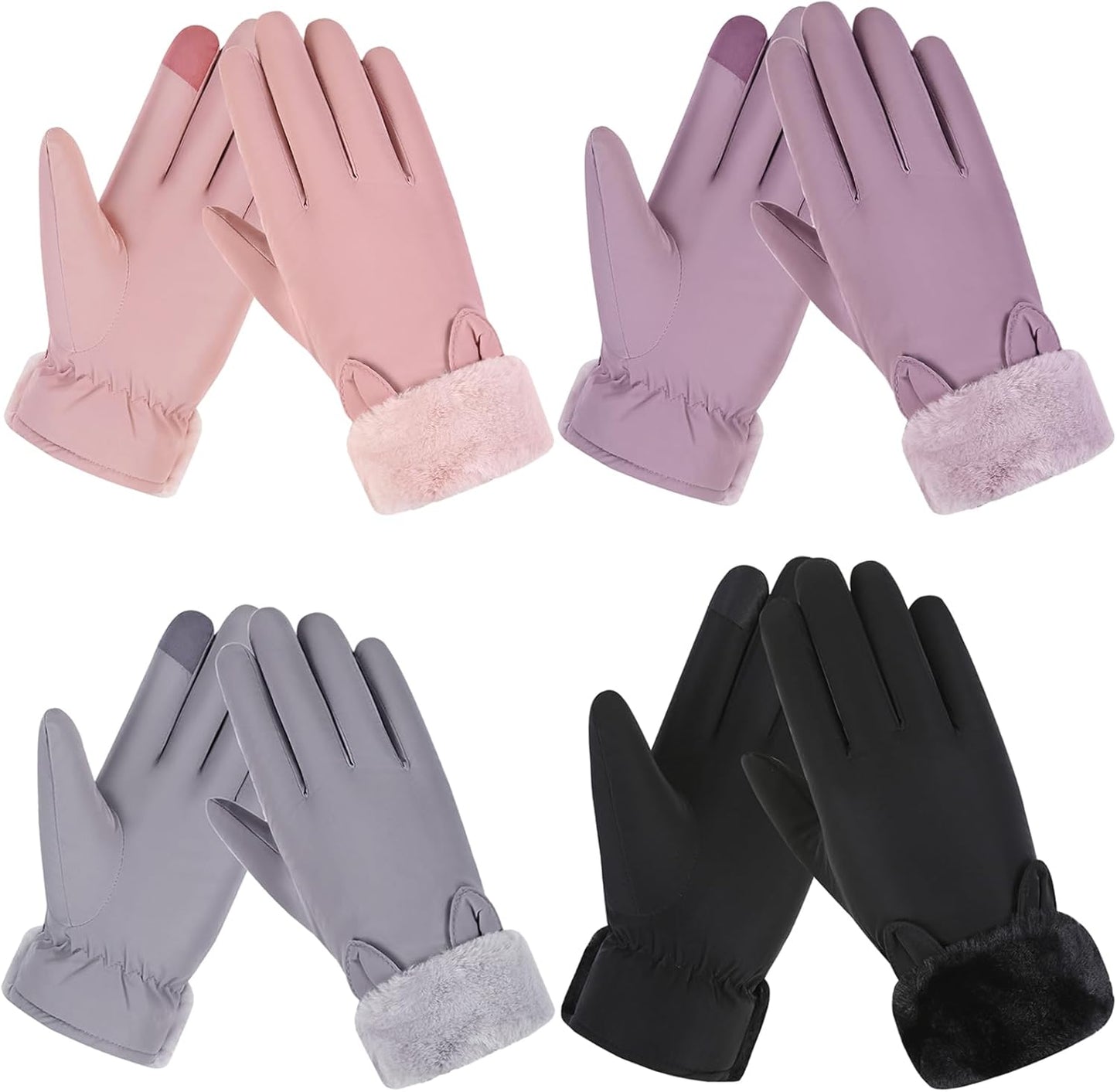 Mepase Women's Waterproof Ski Gloves Set