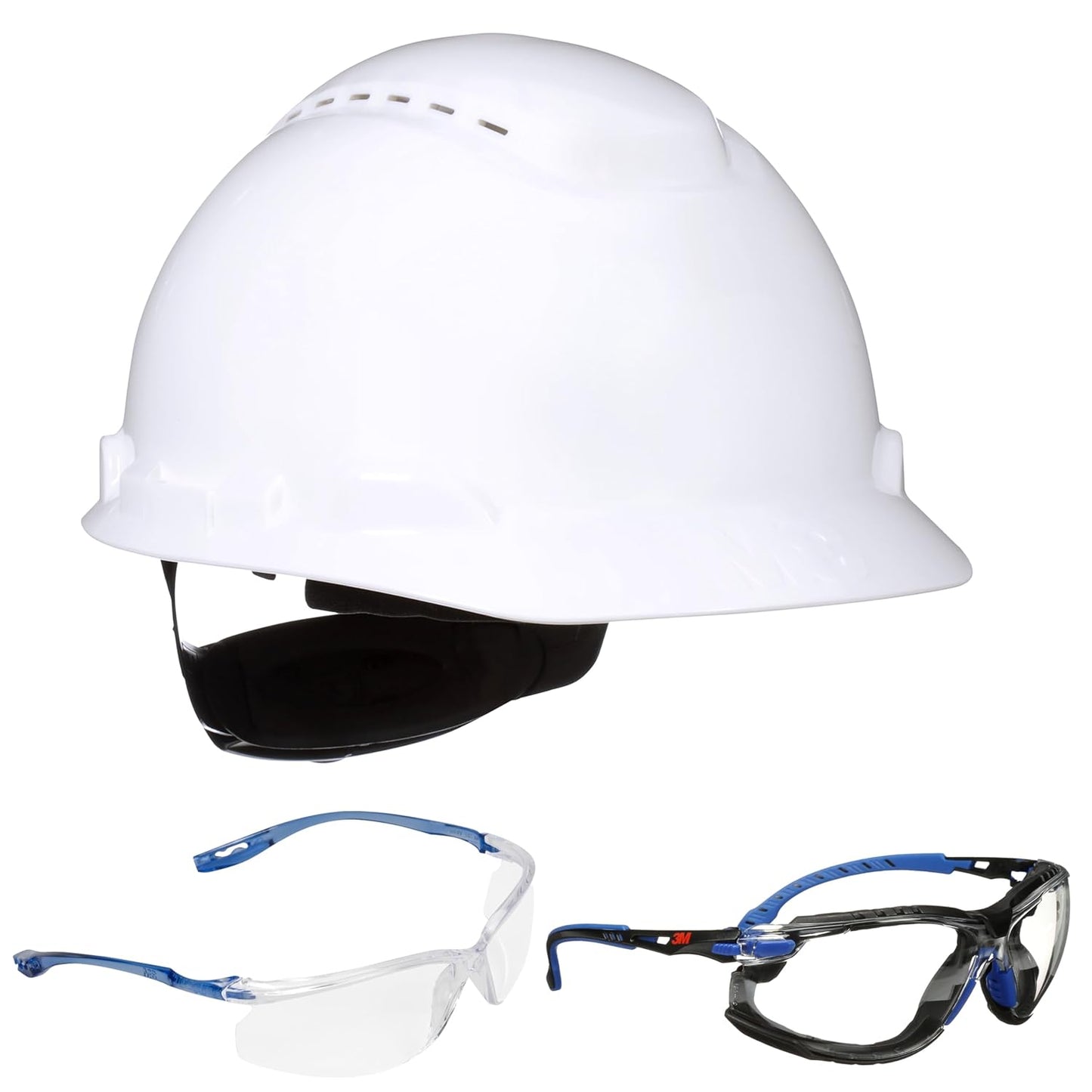 3M Hard Hat SecureFit H-701SFV-UV with Safety Glasses 2-Pack