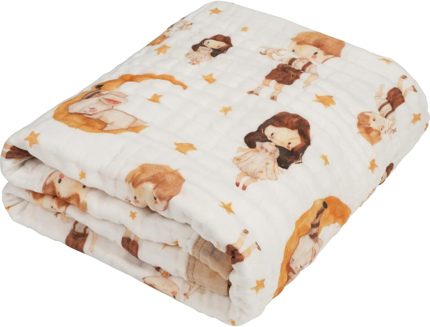 Organic Cotton Muslin Baby Blanket for Boys & Girls - Luxurious Soft