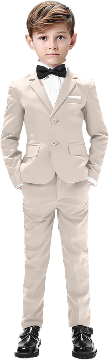 Boys Suits 5 Pieces Slim Fit Blazer Pants for Wedding Events